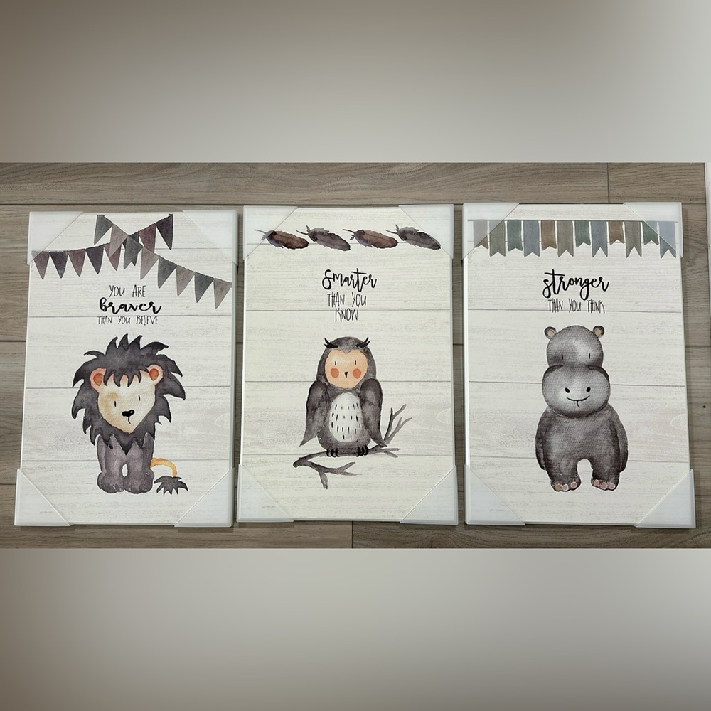 COPY - New Nursery Inspirational Wooden Wall Art Set of 3